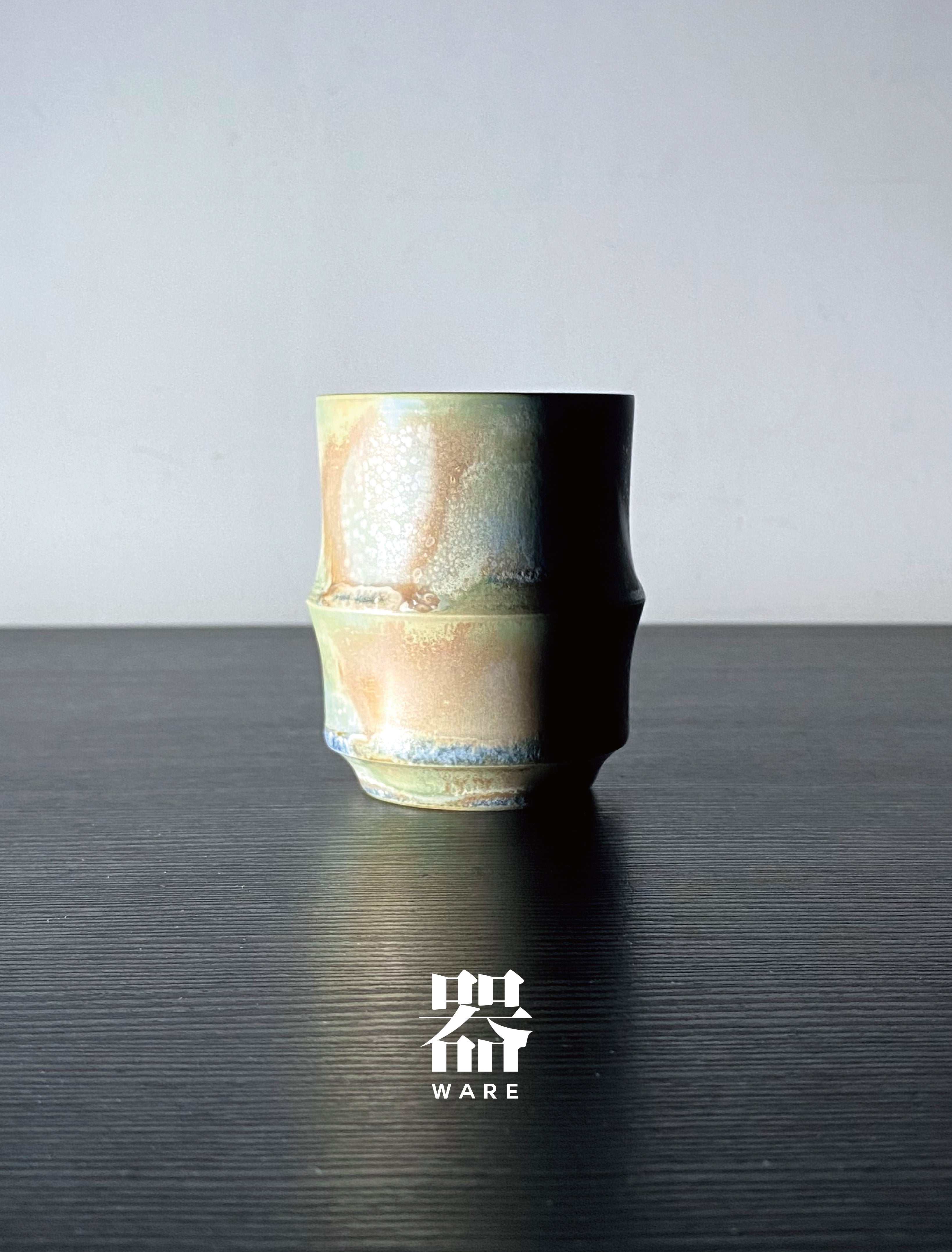 BUSIII Ceramic | Original handmade bamboo node unglazed wood fired ceramic cup
