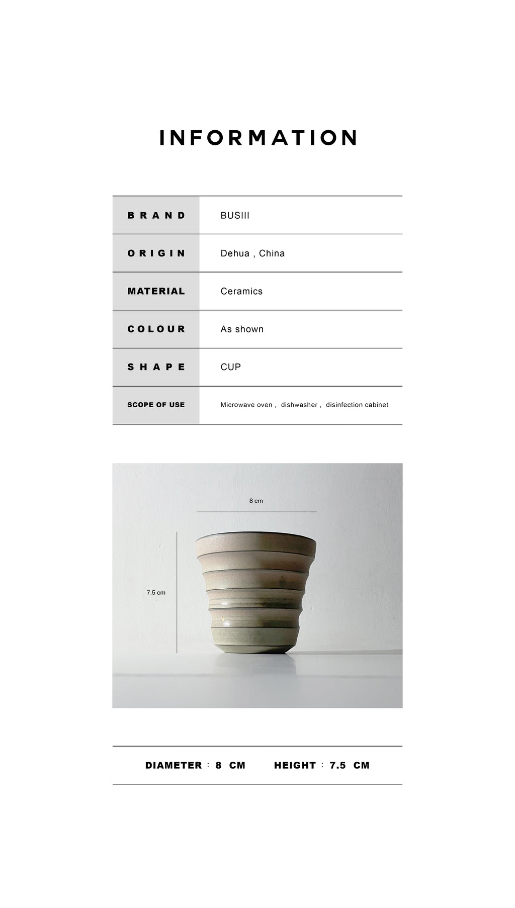 BUSIII Ceramic | Original handmade coarse pottery ceramic cup