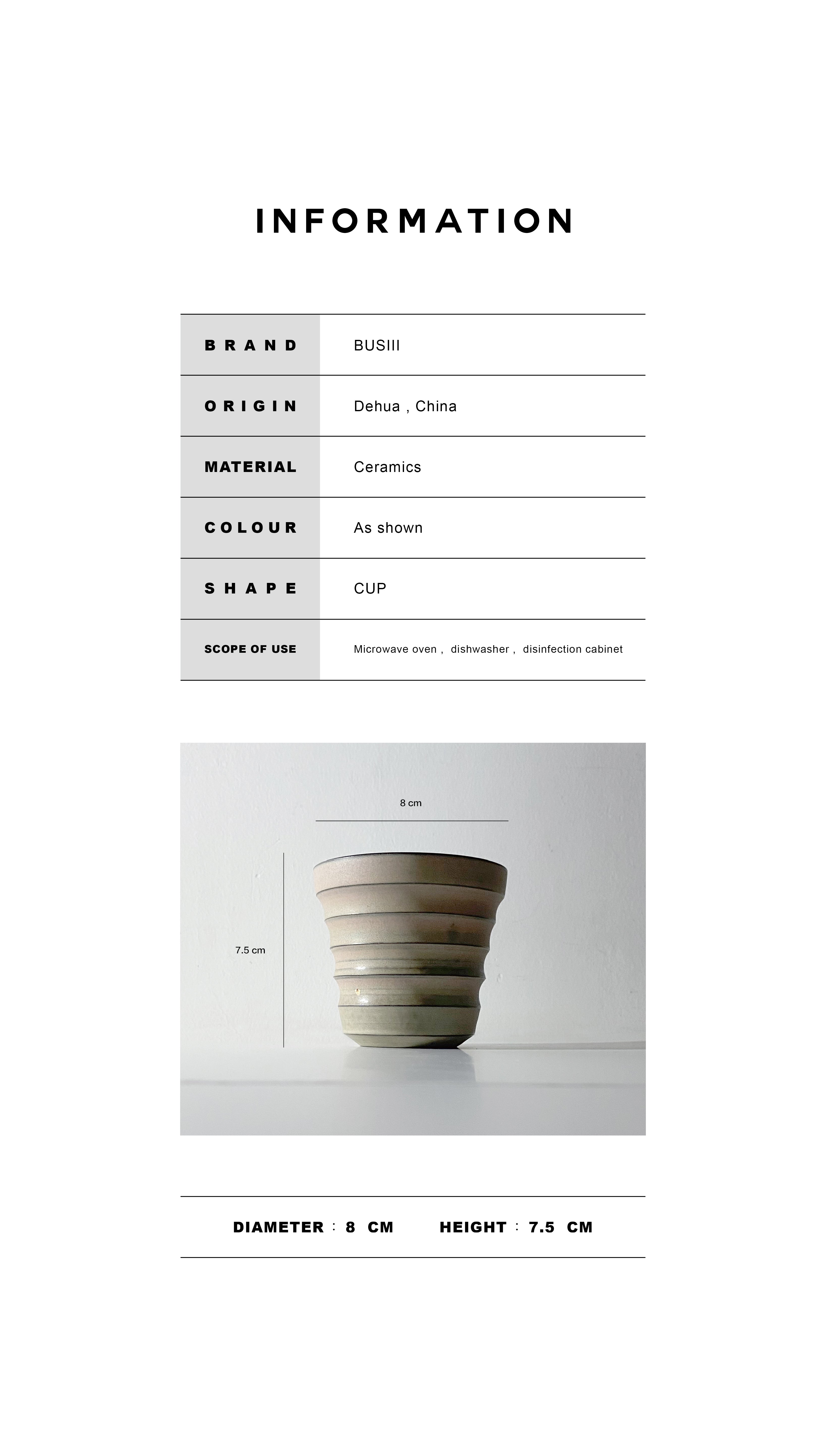 BUSIII Ceramic | Original handmade coarse pottery ceramic cup