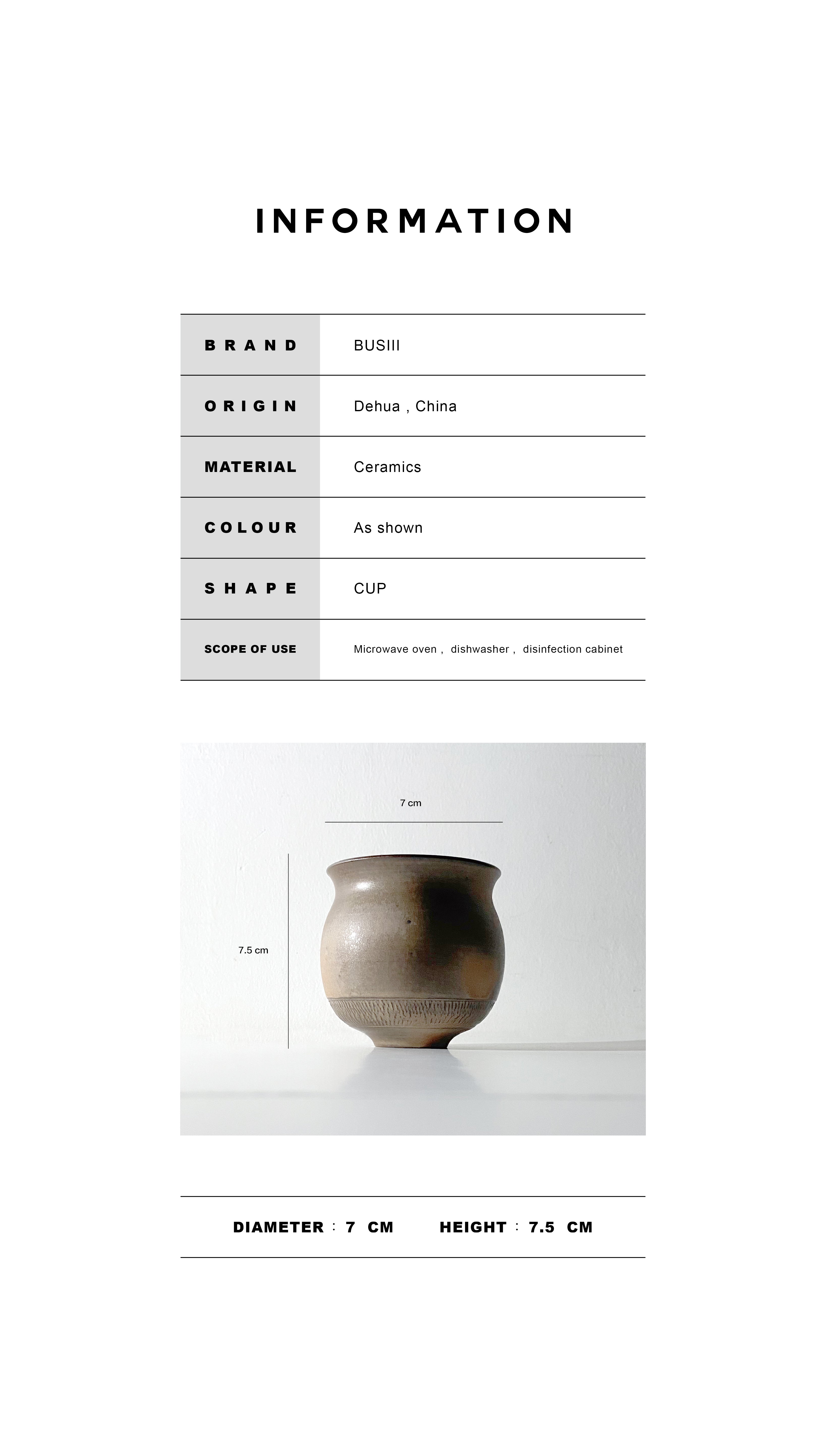 BUSIII Ceramic | Original handmade retro Wabi-Sabi coarse ceramic cup