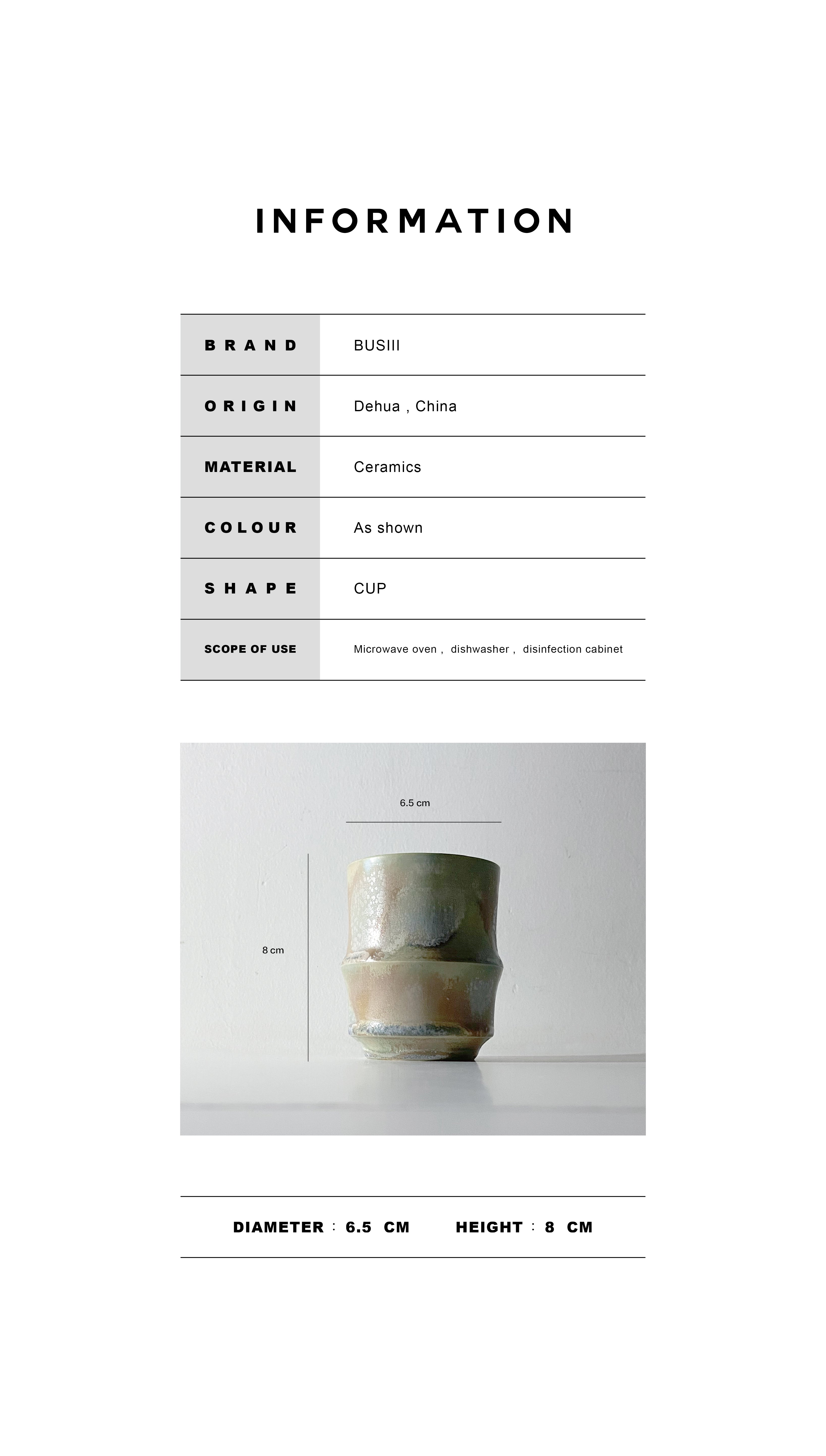 BUSIII Ceramic | Original handmade bamboo node unglazed wood fired ceramic cup