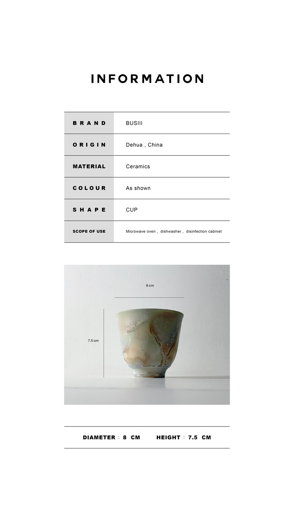 BUSIII Ceramic | Handmade rough pottery kiln glazed ceramic cups