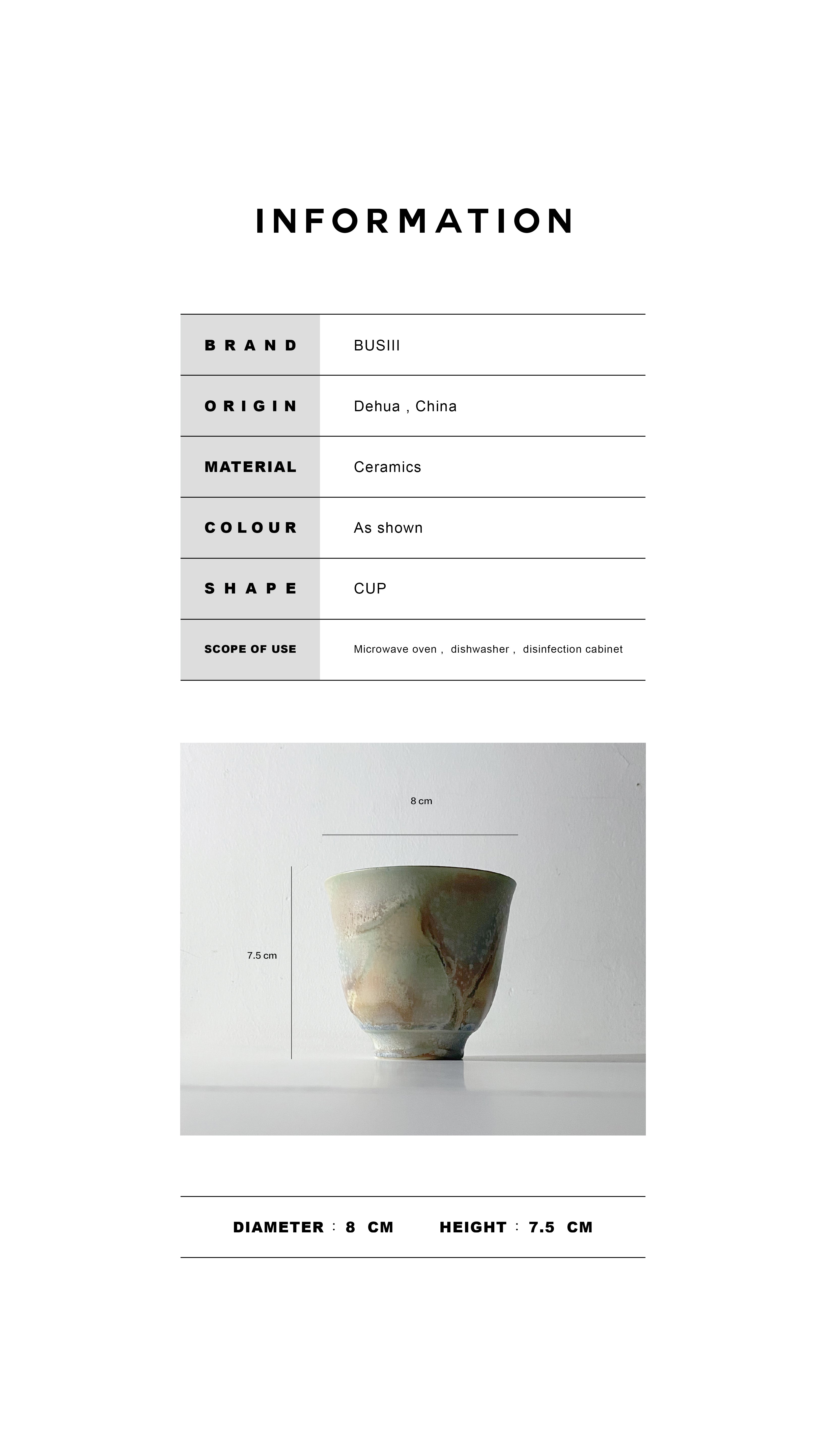 BUSIII Ceramic | Handmade rough pottery kiln glazed ceramic cups
