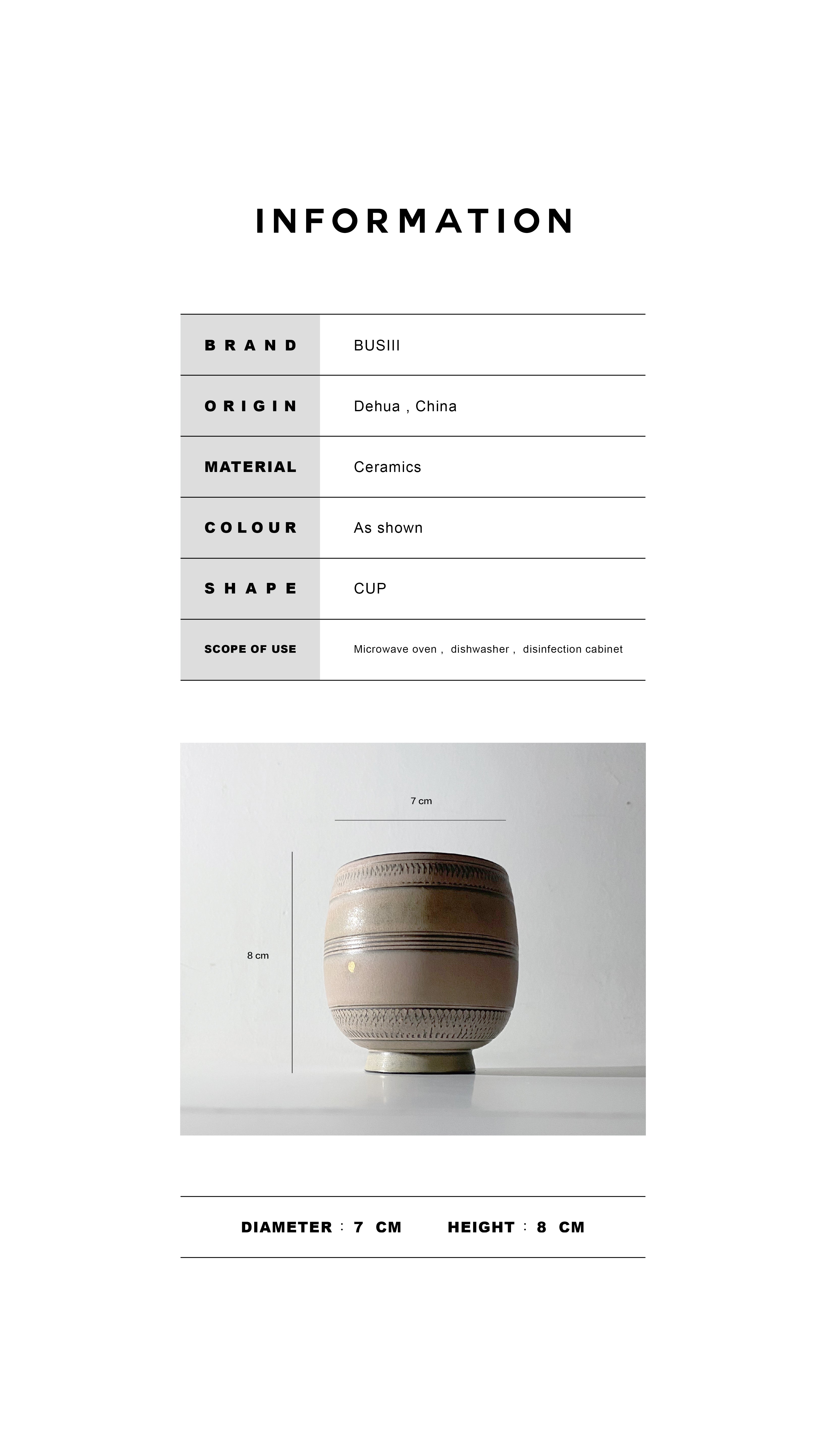 BUSIII Ceramic | Creative hand drawn lines, retro rough pottery ceramic cup