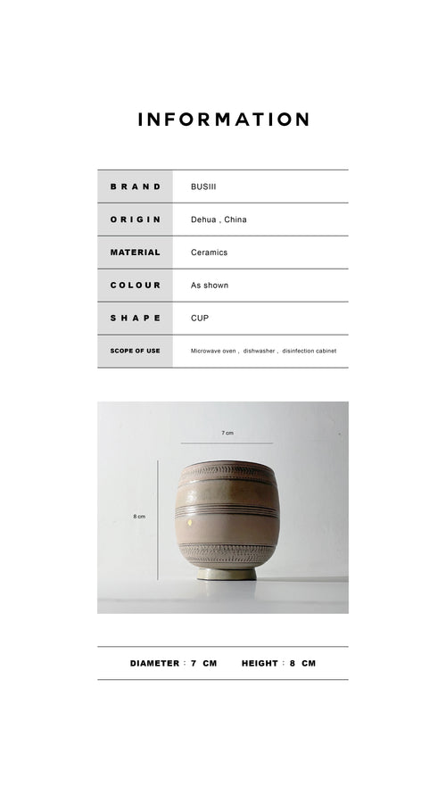 BUSIII Ceramic | Creative hand drawn lines, retro rough pottery ceramic cup