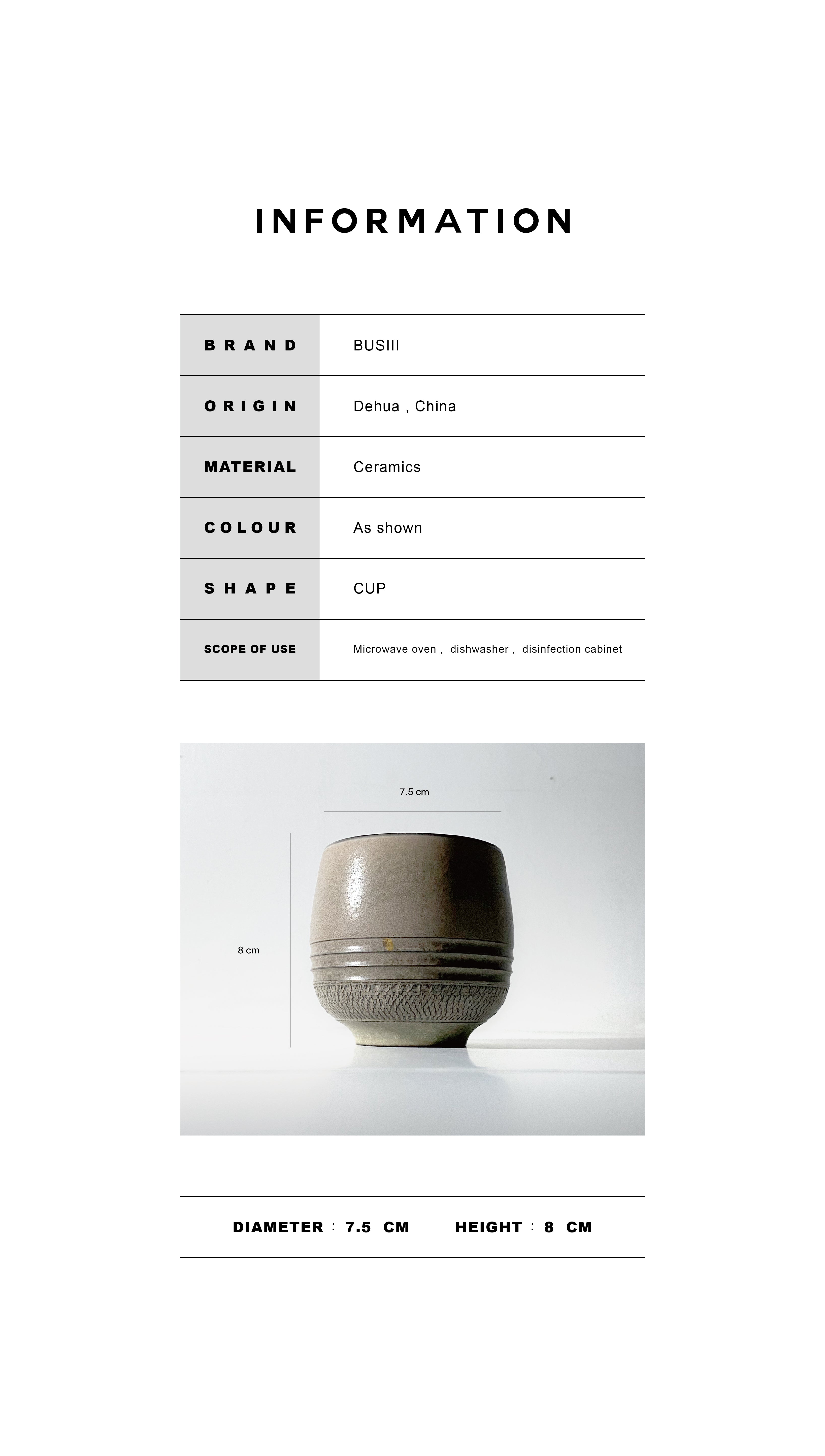 BUSIII Ceramic | Original handmade retro artistic ceramic cup