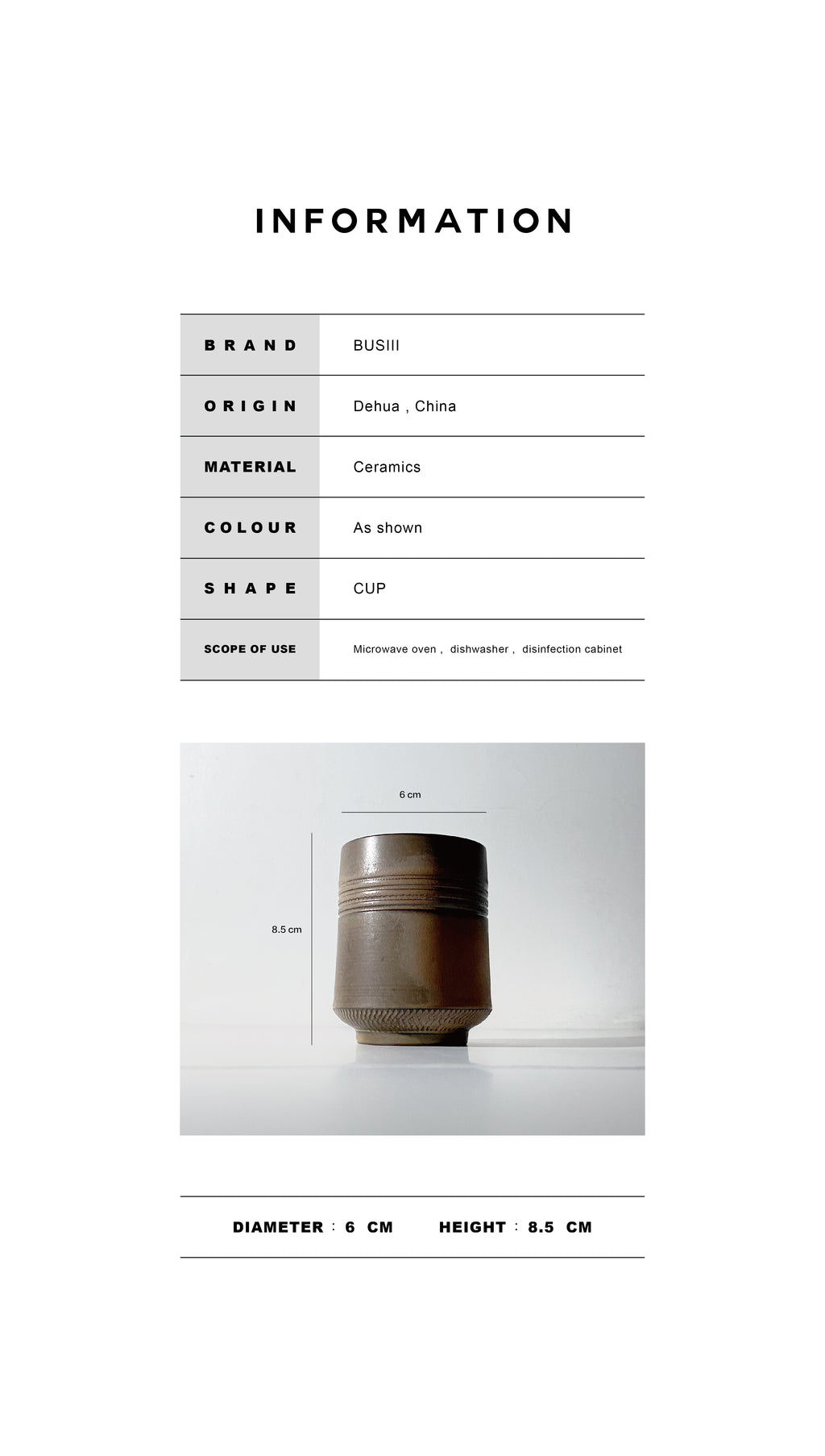 BUSIII Ceramic | Original handmade retro line art ceramic cup