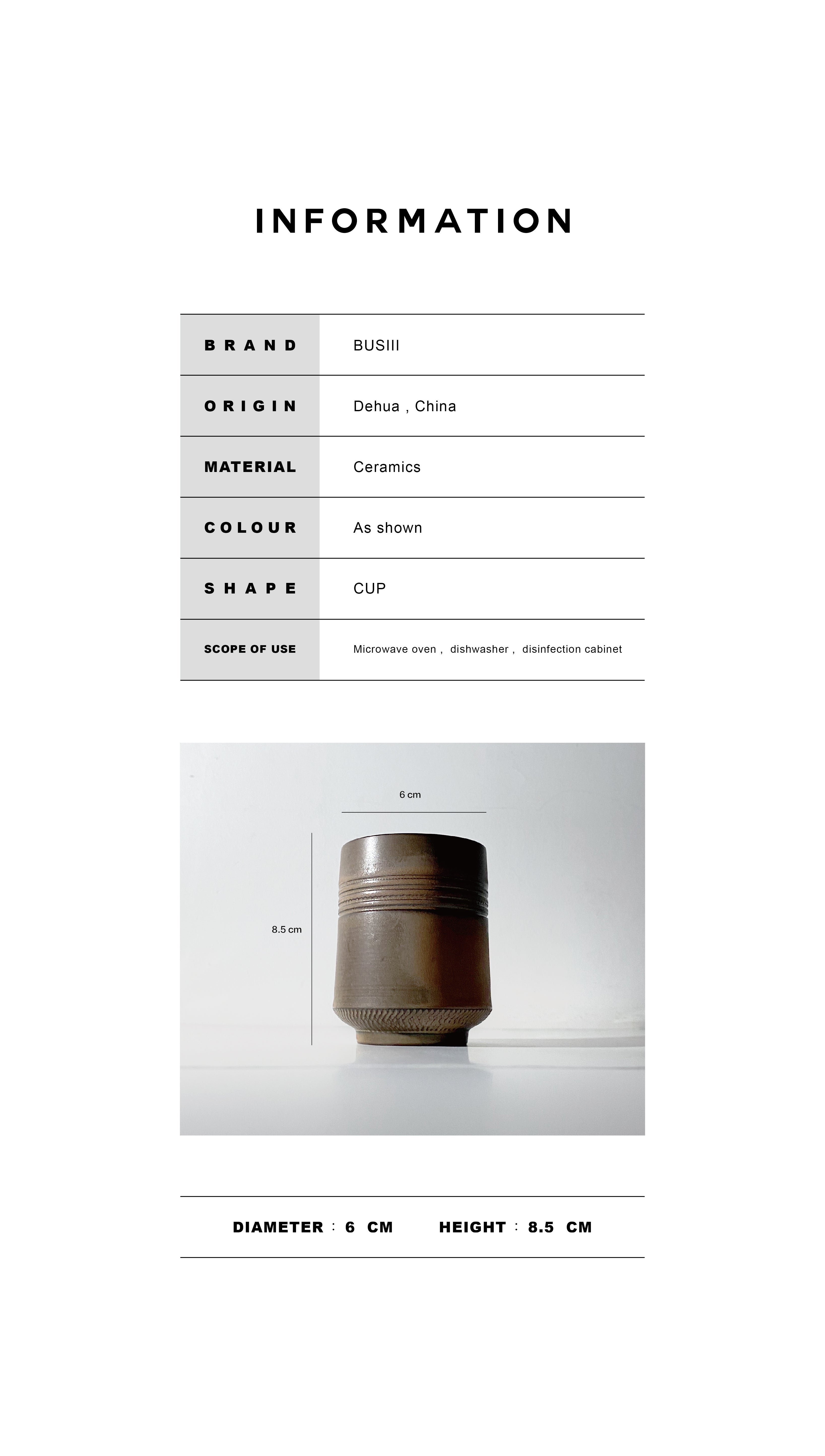 BUSIII Ceramic | Original handmade retro line art ceramic cup