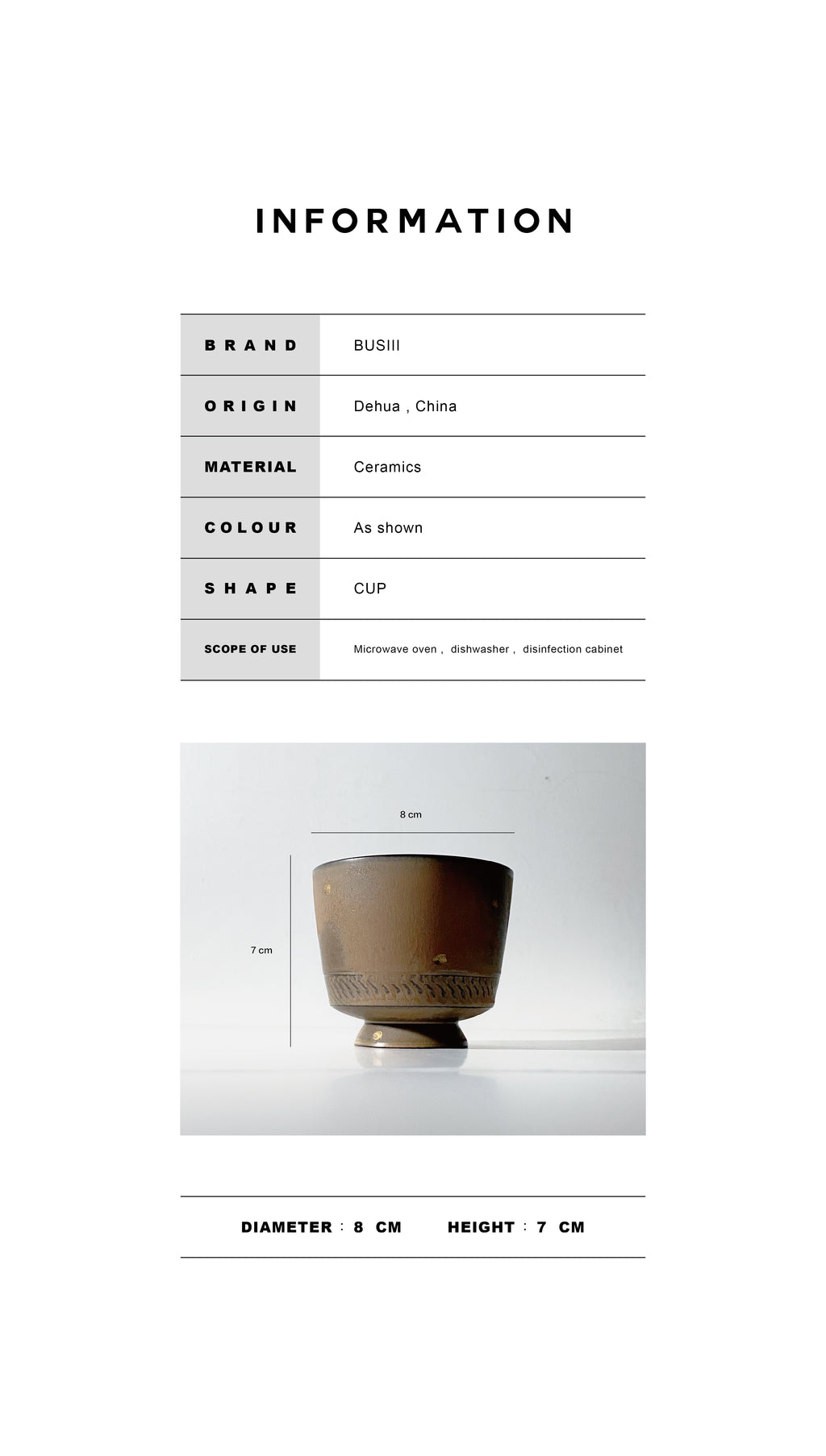 BUSIII Ceramic | Original handmade ripple retro texture ceramic cup