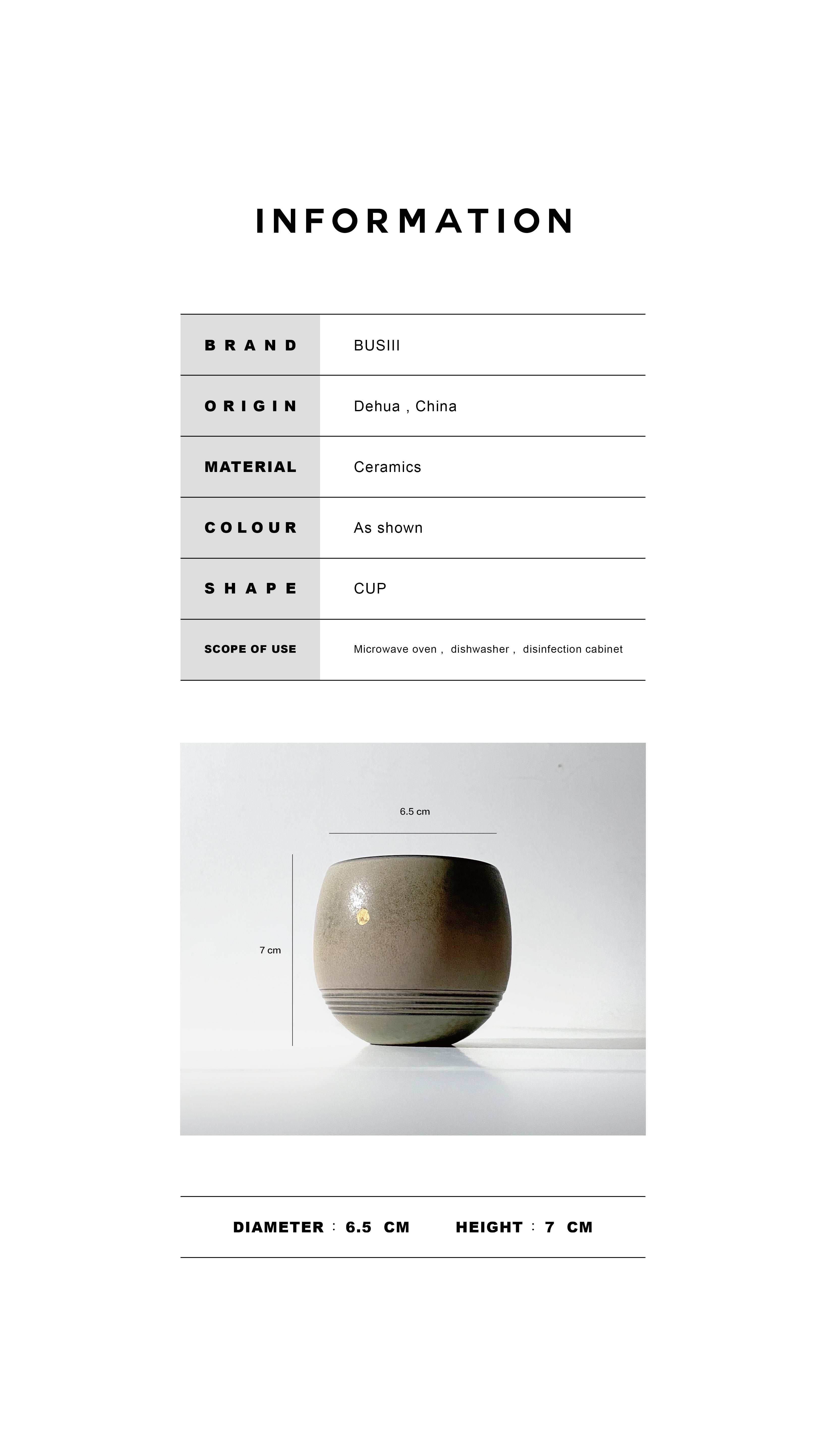 BUSIII Ceramic | Handmade rough pottery retro texture ceramic cup