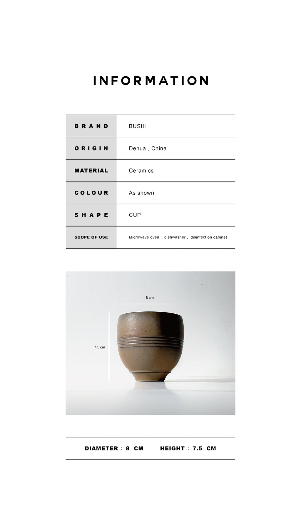 BUSIII Ceramic | Original handmade rough pottery lines retro ceramic cup
