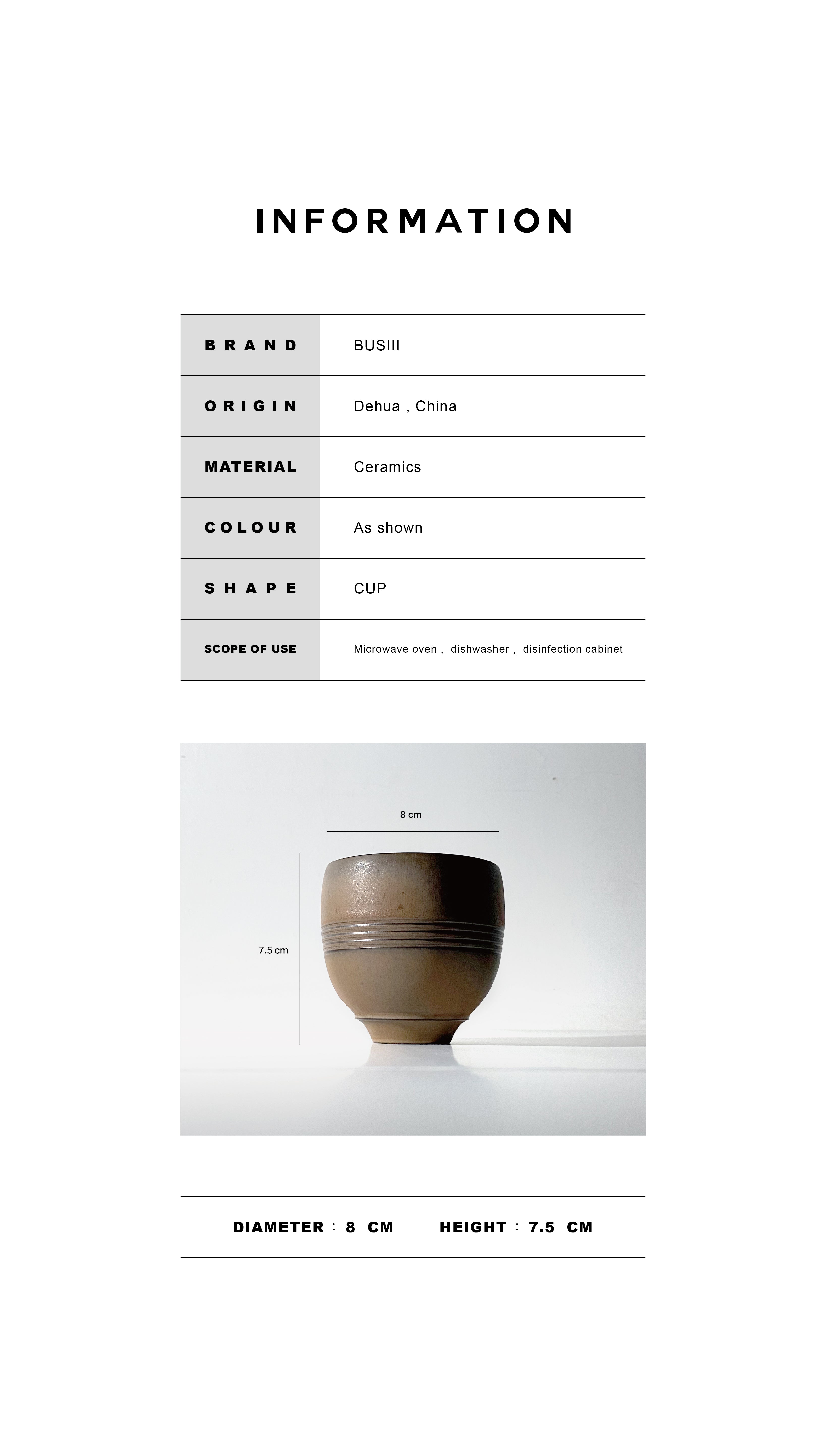 BUSIII Ceramic | Original handmade rough pottery lines retro ceramic cup