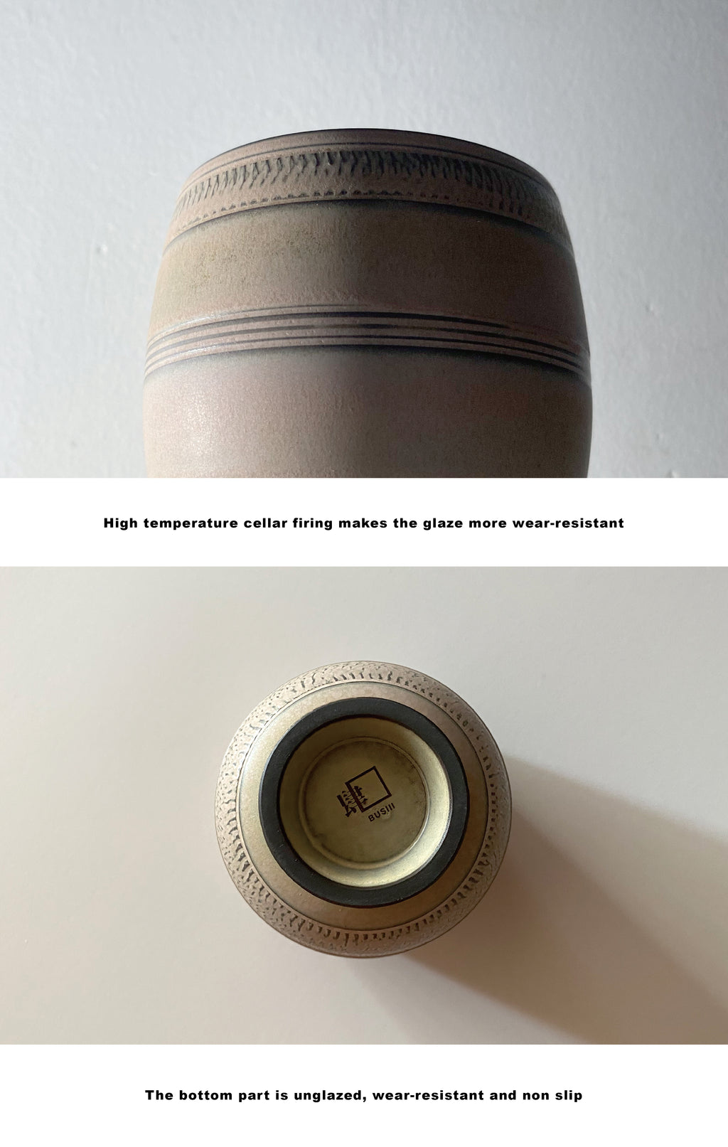 BUSIII Ceramic | Creative hand drawn lines, retro rough pottery ceramic cup
