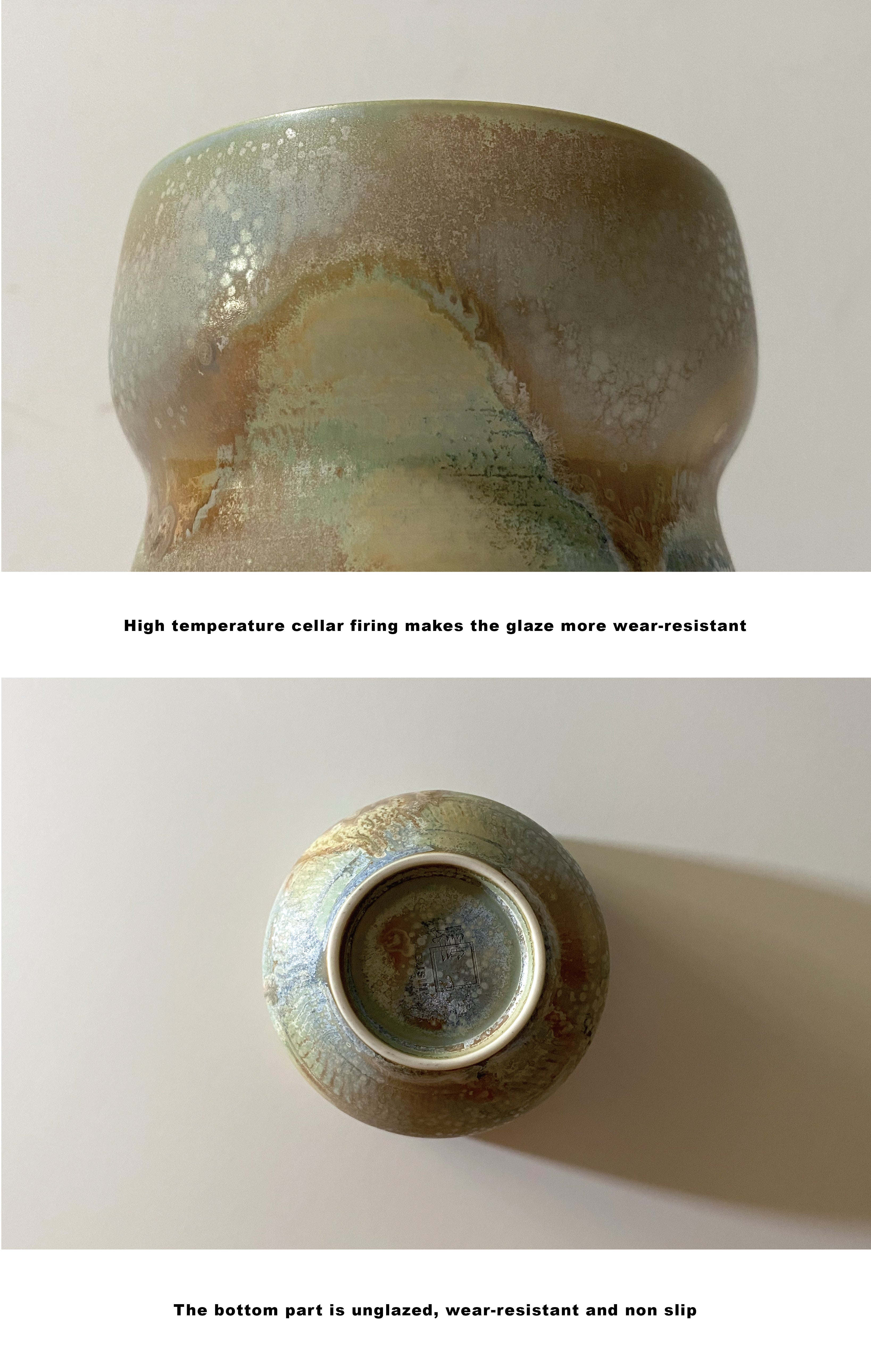 BUSIII Ceramic | Hand drawn embryo kiln transformed crystalline glaze ceramic cup